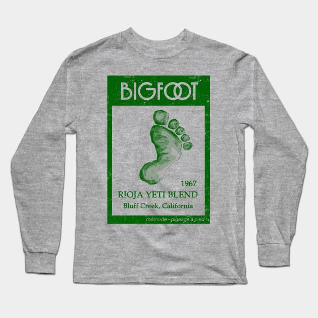 Bigfoot Wine Long Sleeve T-Shirt by kg07_shirts